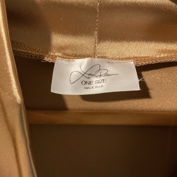 Laina Rauma The Robe Club Bed Collection Satin Gold Metallic Long Wrap Robe - Picture 3 of 8